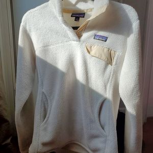 Warm Patagonia Women Re-Tool Snap-T Fleece White Cream Color, Medium
